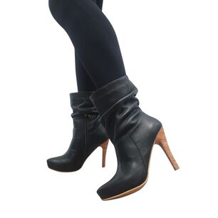 Bota Vilma Negro Cuero Pao Pecados