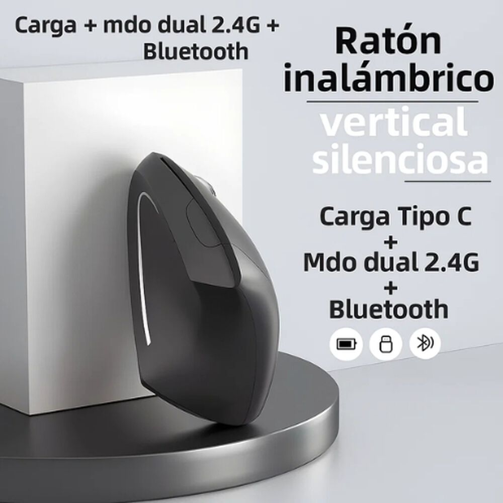 Raton Vertical Mouse Inalambrico Ergonomico Gamer 2.4g Usb image number 4.0