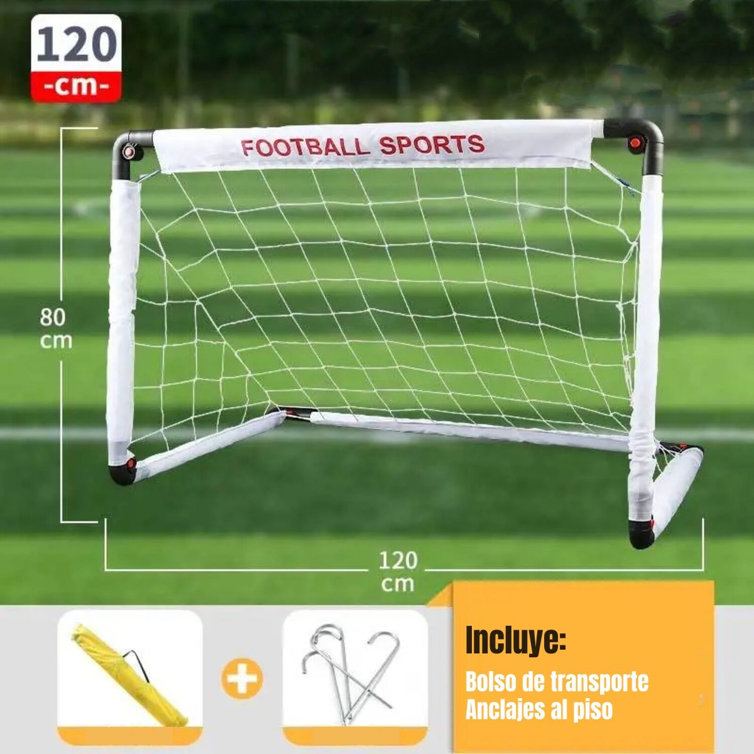 Arco De F&uacute;tbol 120x80cm Con Bolso De Transporte Lubabycas image number 2.0