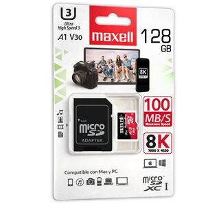 Memoria Microsd Maxell 128gb Clase 10 Action Pro 8k