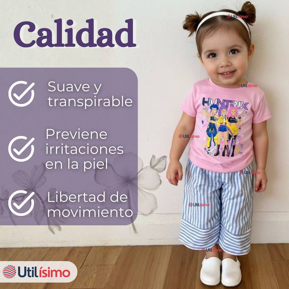 Pack 3 Poleras Huntrix 100% Algodón Manga Corta Niña Huntr/x Demon Hunters Rumi Mira Zoey image number 5.0