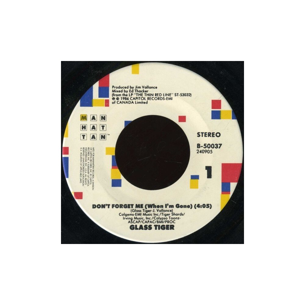 Glass Tiger - Don't Forget Me (when I'm Gone) | 7" Single Vinilo Usado image number 2.0