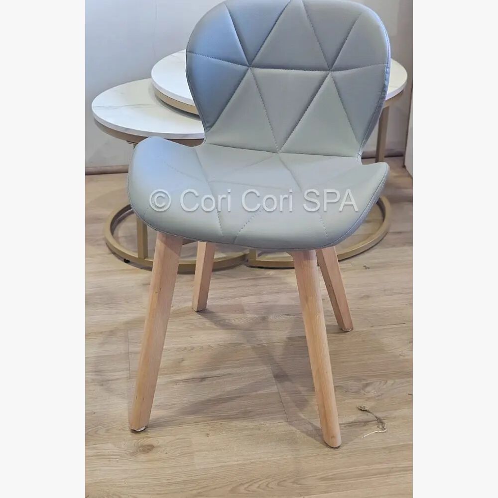 Juego De Comedor Madrid 140x80cms + 6 Sillas Mariposa Ecocuero Wood Gris image number 2.0