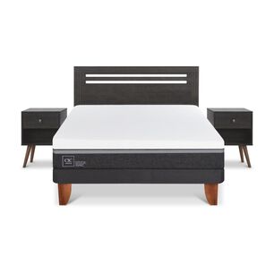 Cama Europea Cic Ortopedic Advance / 2 Plazas / Base Normal + Set De Maderas