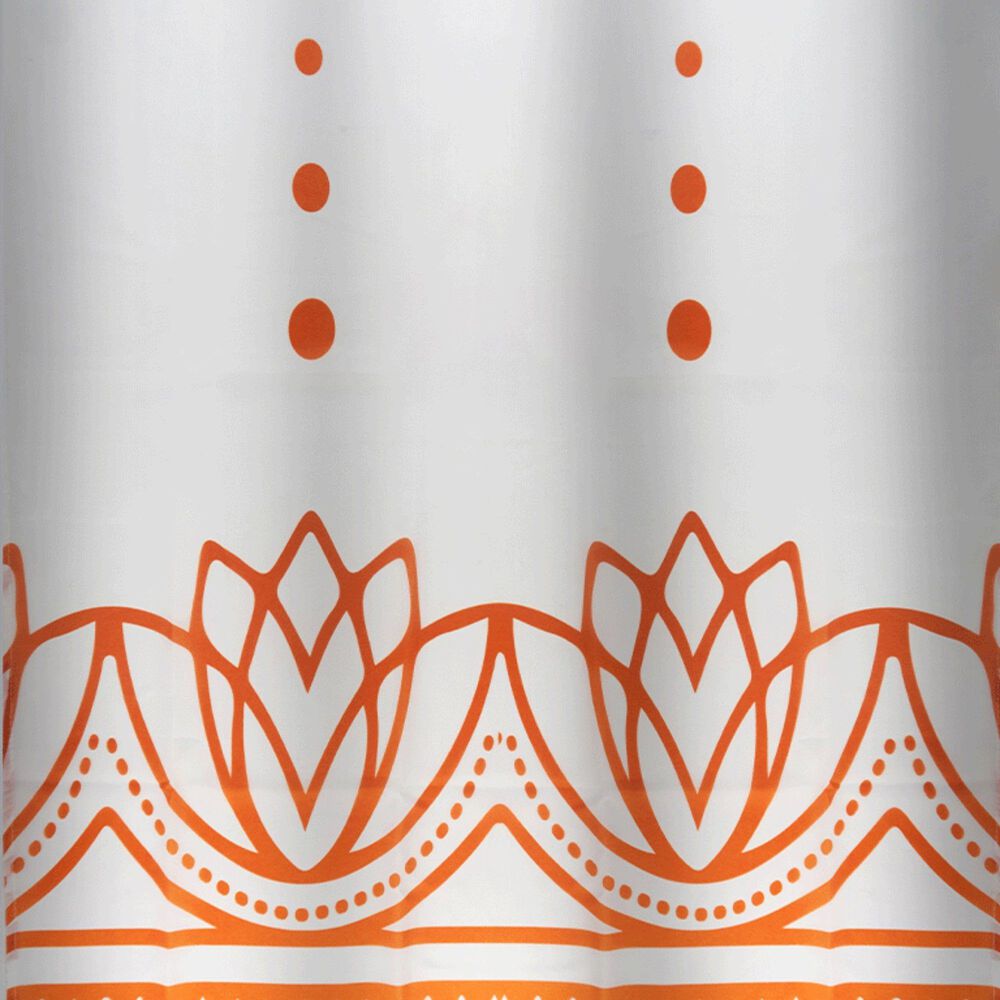 Cortina De Ba&ntilde;o 180x180 Impermeable + 12 Ganchos Loto Coral image number 3.0