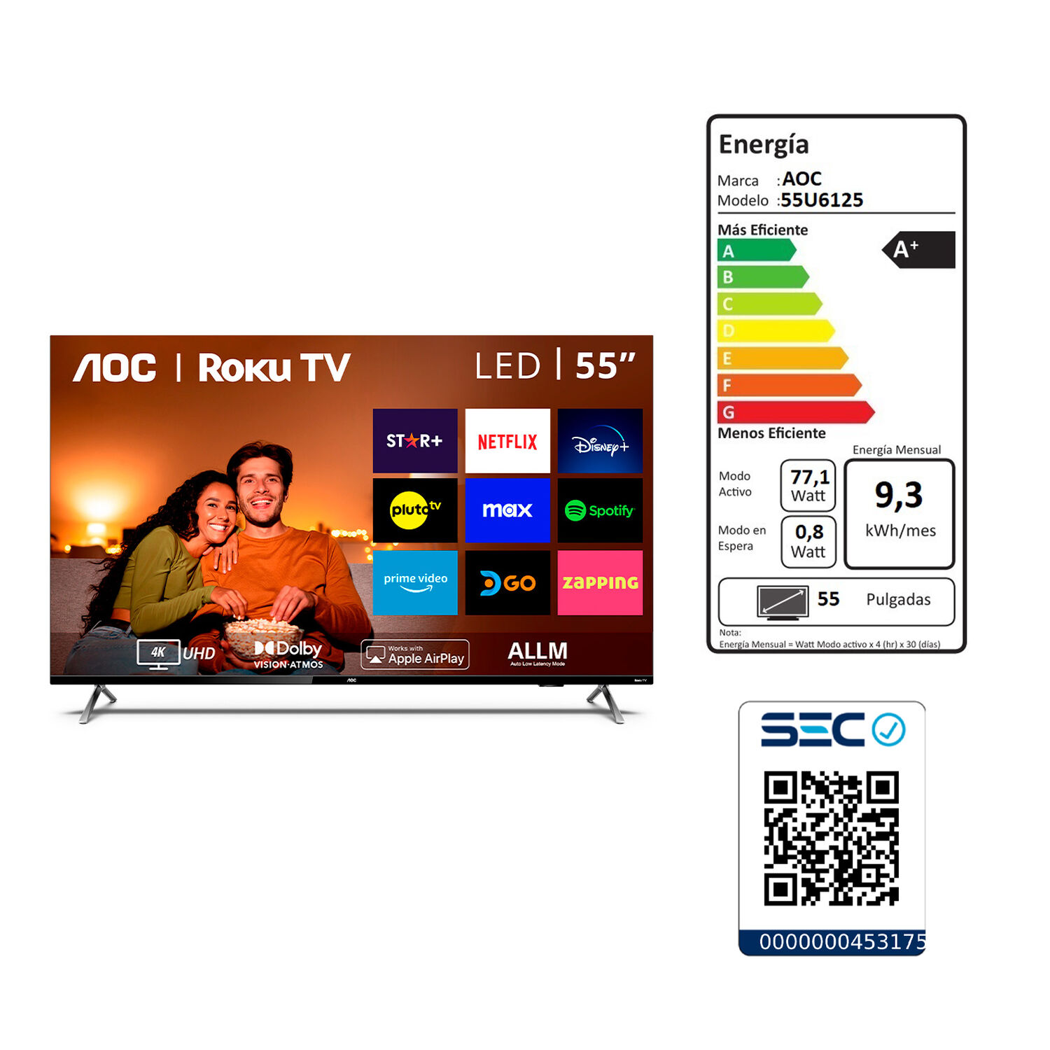 Led 55" AOC 55U6125 / Ultra HD 4K / Smart TV image number 7.0