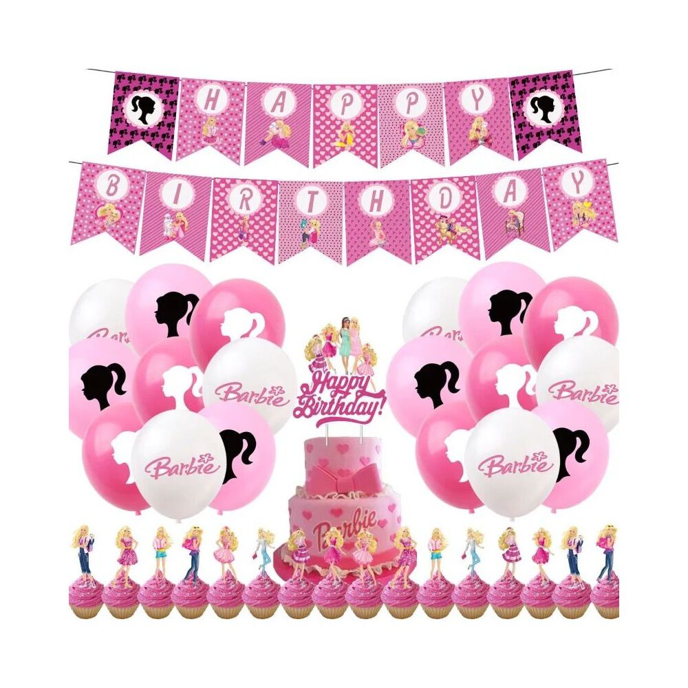 Pack Cumplea&ntilde;os Barbie Globos Toppers Cinta Y Mas image number 0.0