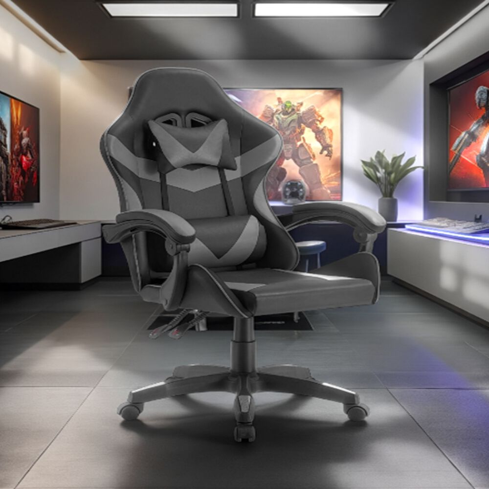 Silla Gamer Pro Tokio Ergonomica Reclinable Color Gris Bmg-17g Arthome image number 2.0