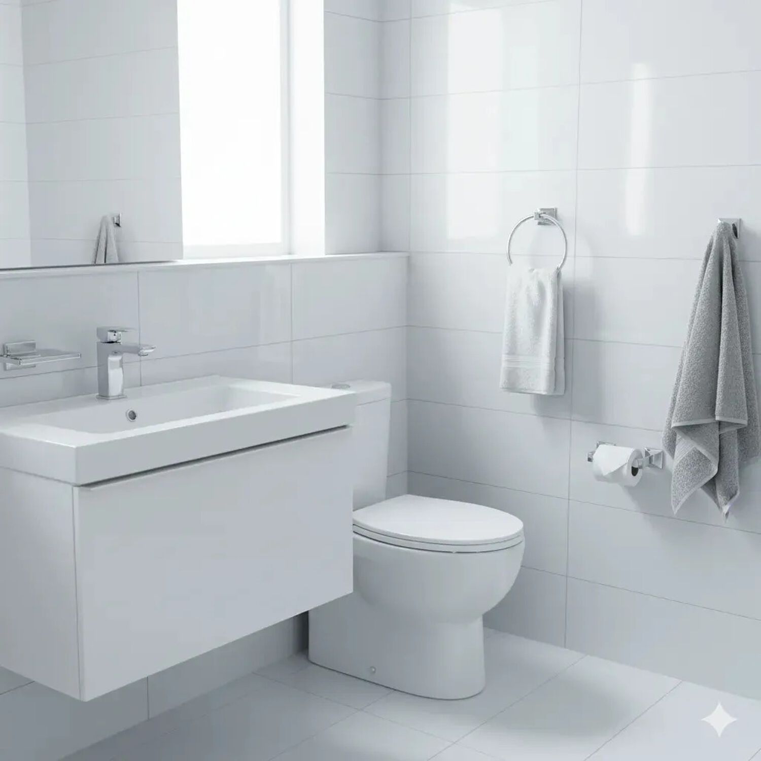 Kit 5 Accesorios Ba&ntilde;o Jabonera Toallero Percha Base Confort Color Cromo image number 1.0