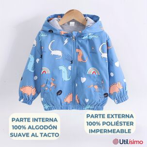 Cortaviento Impermeable Chaqueta Estampado Ni&ntilde;o Beb&eacute; Orange Colored Dinosaurs