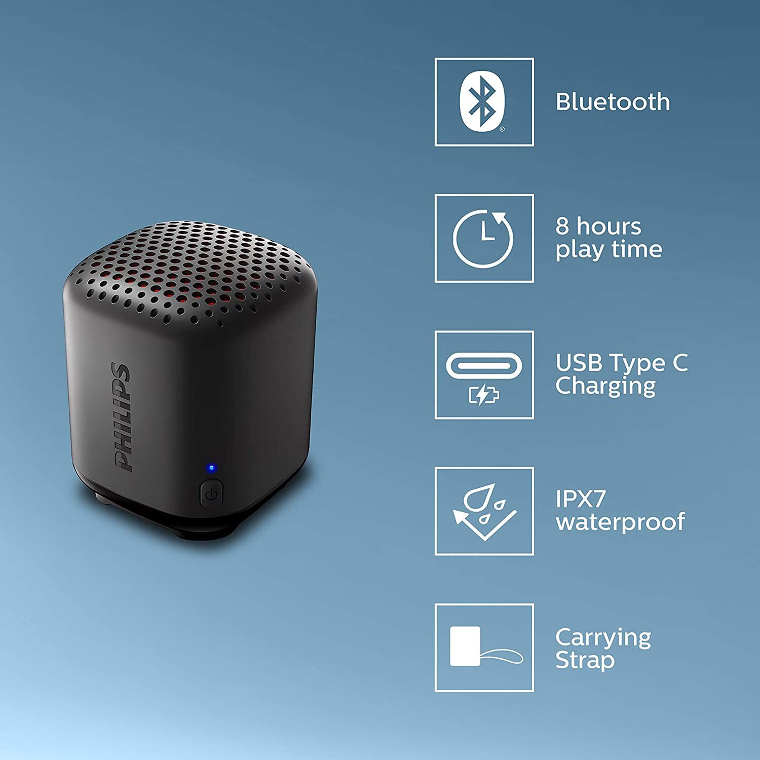 Parlante Bluetooth Philips Waterproof Ipx7 8 Horas De M&uacute;sica image number 6.0