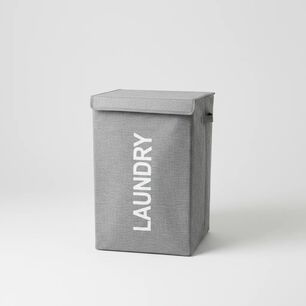 Canasto Organizador Para Ropa Laundry Gris Con Tapa