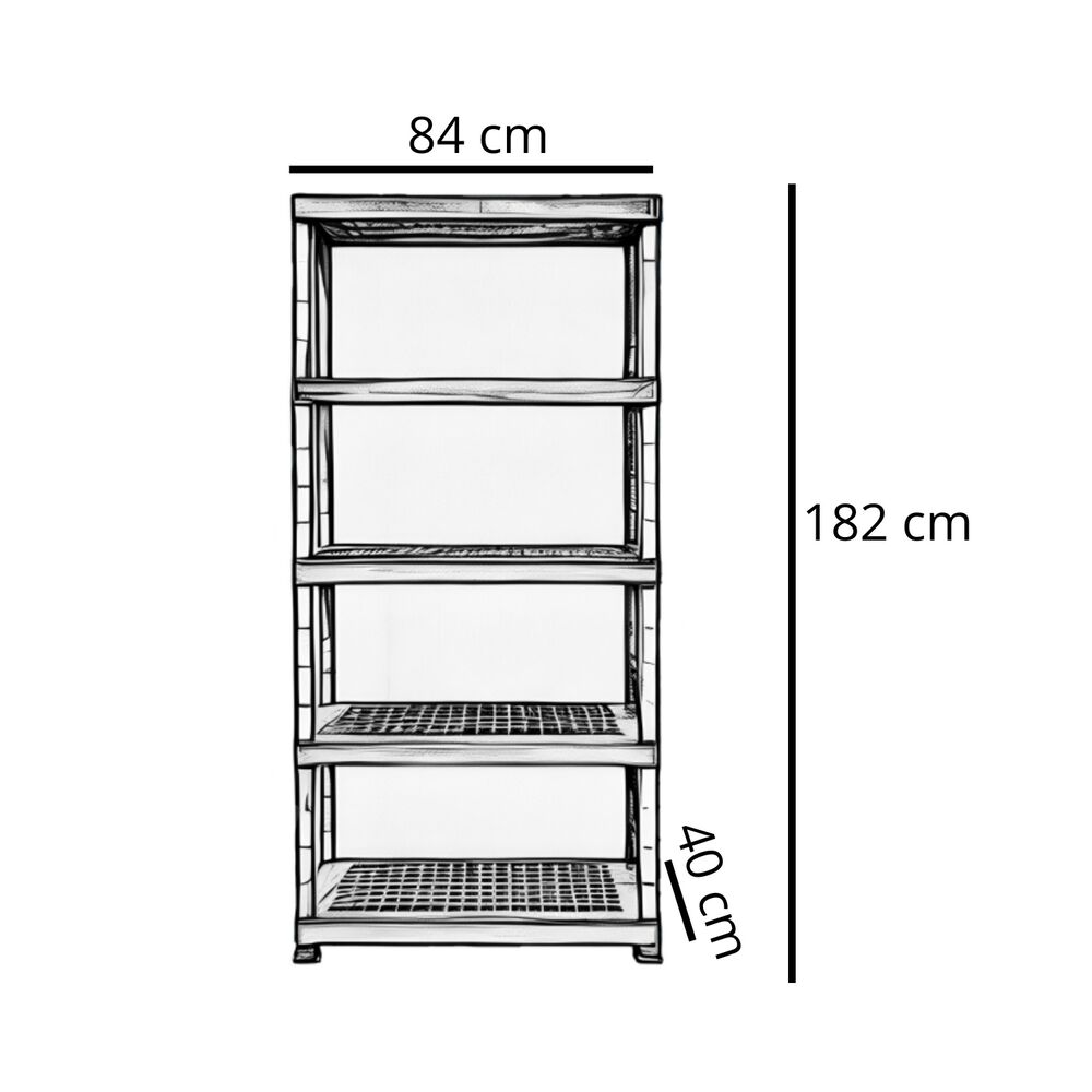 Estante Pl&aacute;stico X-treme 5 Repisas 84x40x182cm image number 2.0