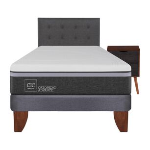 Cama Europea Cic Ortopedic Advanced / 1.5 Plazas / Base Normal + Set De Maderas