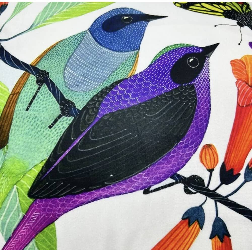 Funda Para Coj&iacute;n Felpa Dise&ntilde;o Estampado Aves 45x45cm image number 2.0
