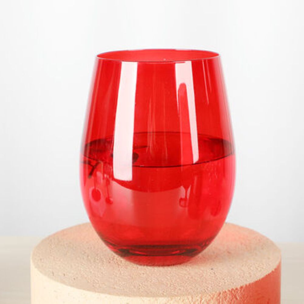 Set 18 Vasos Vidrio Bajos Full Color Rojo 480ml Allegra image number 3.0