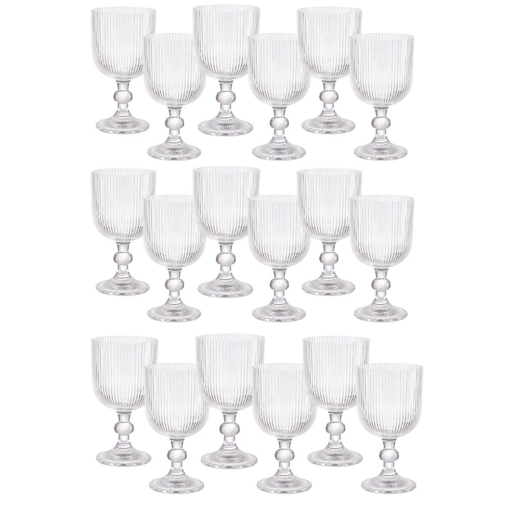 Set 18 Copas Vino Talladas 360ml Lisa Allegra De Vidrio image number 0.0
