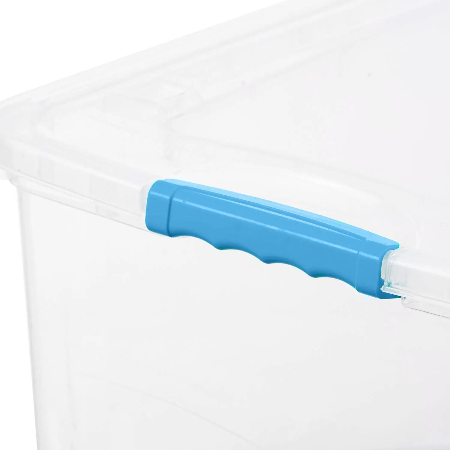 Caja Organizadora Multiusos Almacenamiento Suprema 72 Lts Color Transparente Tapa Azul image number 5.0