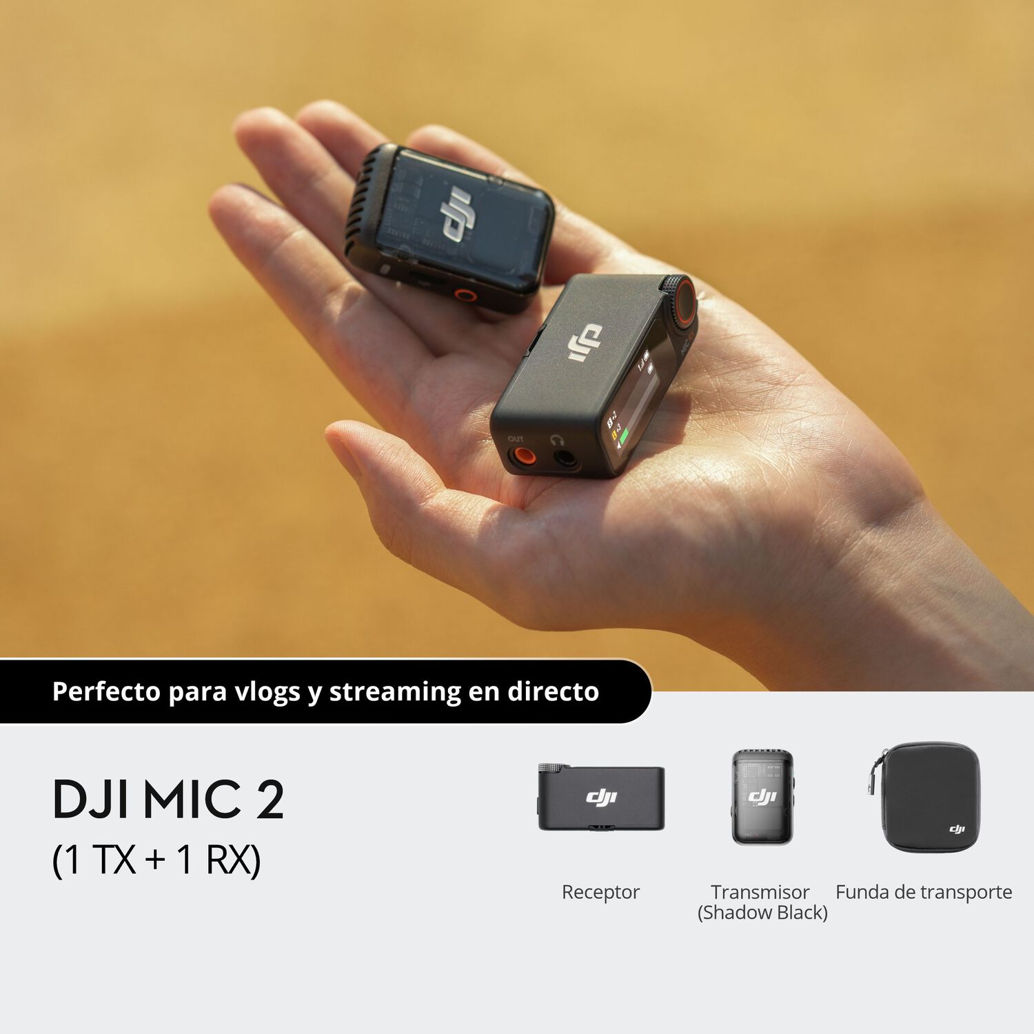 Dji Mic 2 (1 Tx + 1 Rx) Micr&oacute;fono Con Transmisor - Black image number 8.0