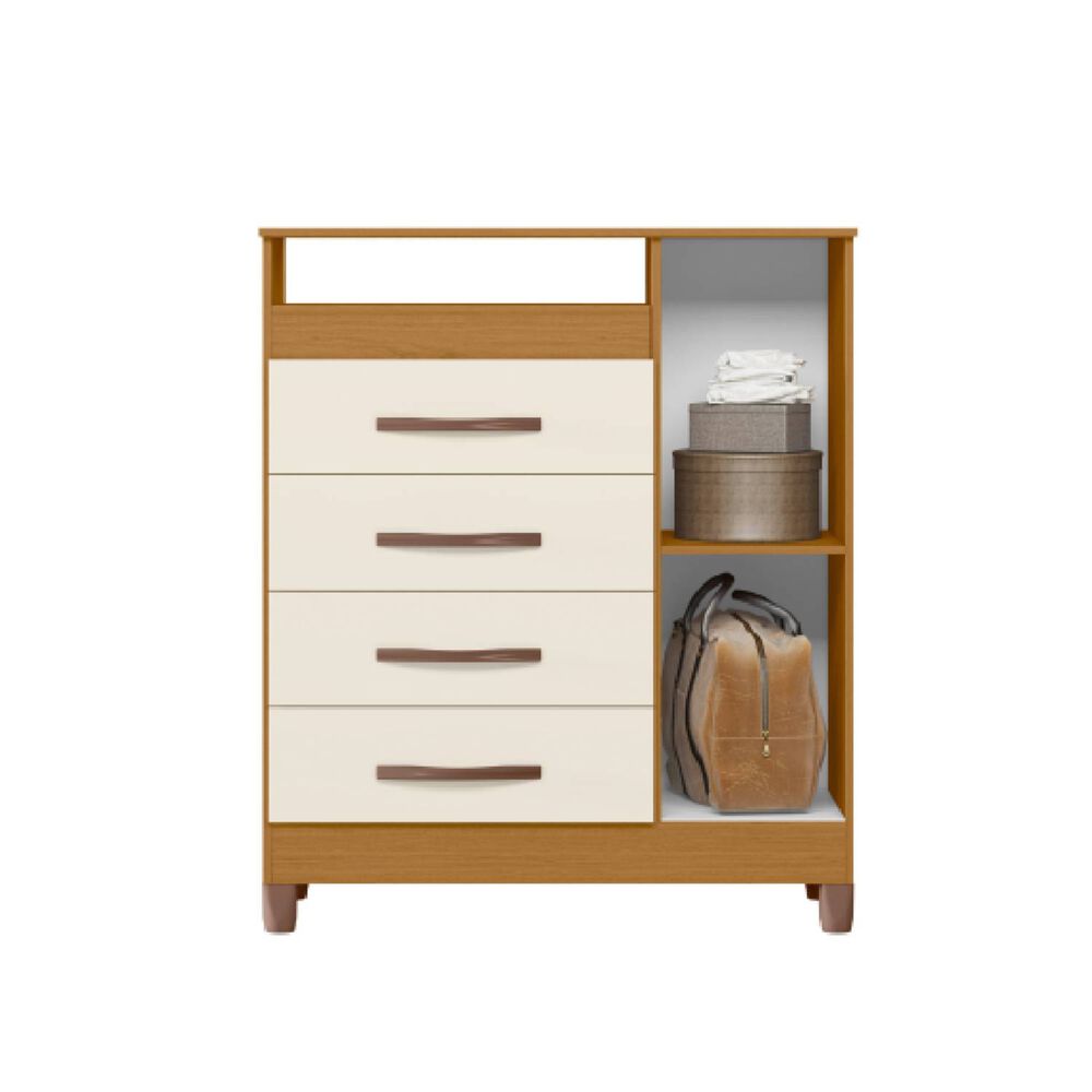 Comoda 4 Cajones 1 Puerta Turqueza Cinamomo Off White image number 2.0