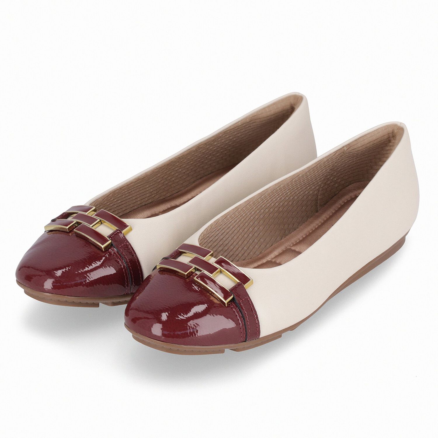 Ballerina Mujer Crema/burdeo Michelle 05 Piccadilly image number 2.0