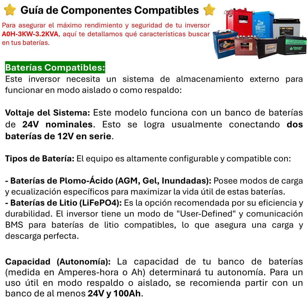 Inversor Solar Con Wifi Híbrido 3000w Potencia Máxima 6000w image number 7.0