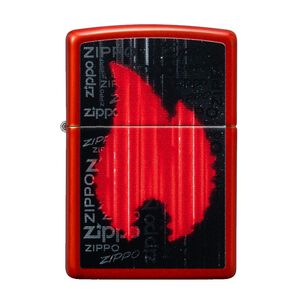 Encendedor Zippo Flame Design Negro Rojo Zp49584