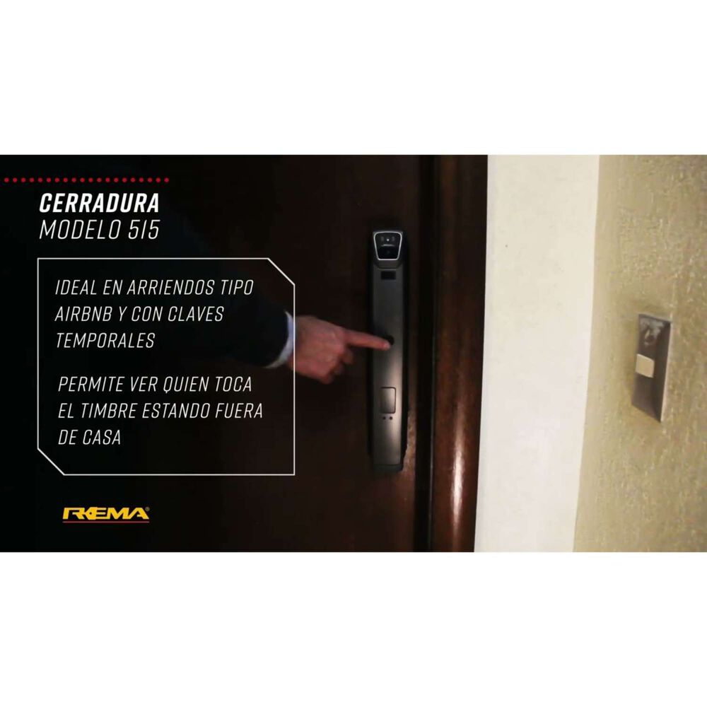 Cerradura Inteligente Con C&aacute;mara Y Monitor De Visualizaci&oacute;n Wifi Modelo 515 - Rema image number 2.0