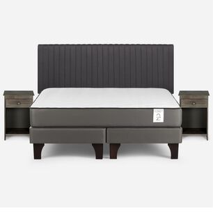 Cama Europea Rosen New Style 2 Plus / King / Base Dividida + Set De Maderas