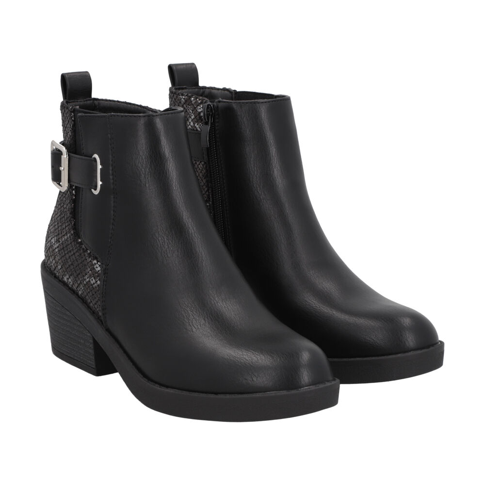Botin Casual Mujer Negro Taco Medio Harper Police image number 4.0