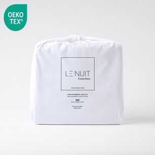 S&aacute;banas King 100% Algod&oacute;n 200 Hilos Essentials Liso Blanco