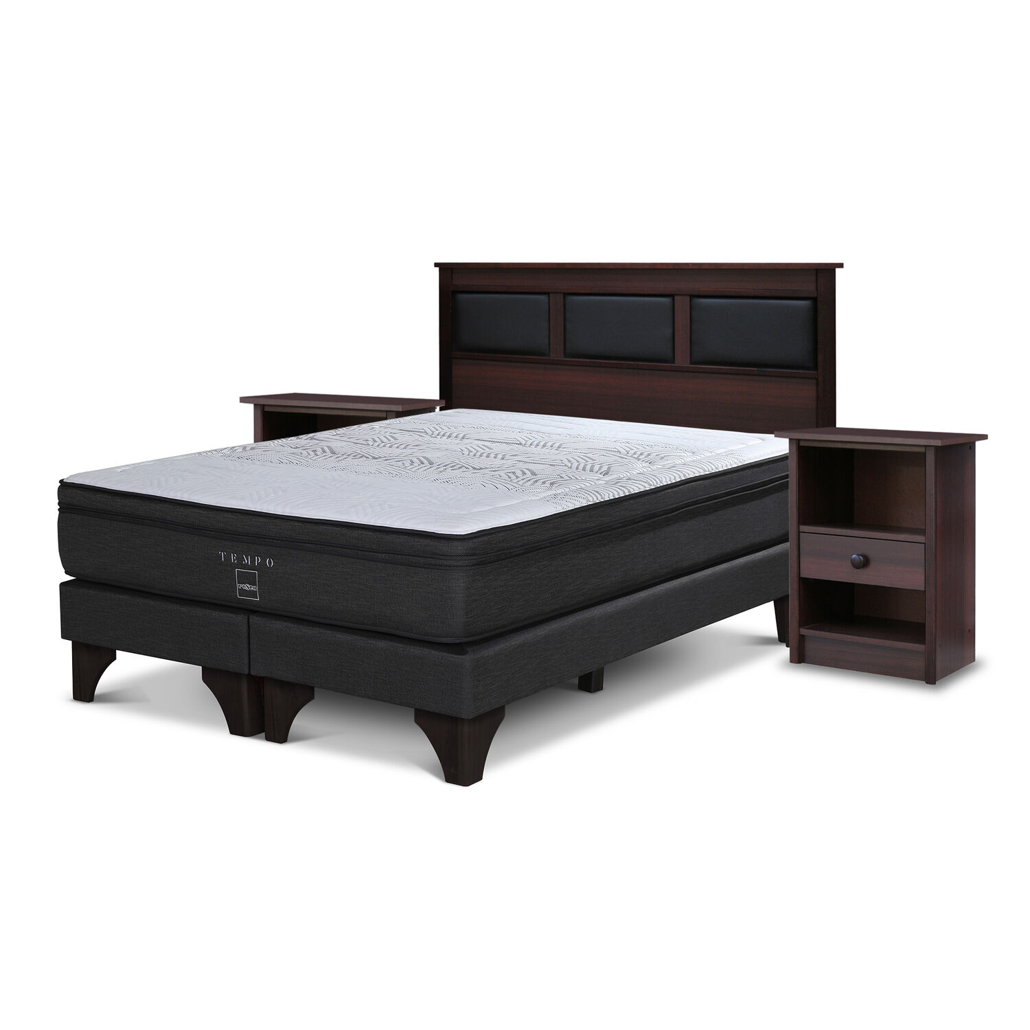 Cama Europea Rosen Tempo / King / Base Dividida + Set de Maderas Argos image number 0.0