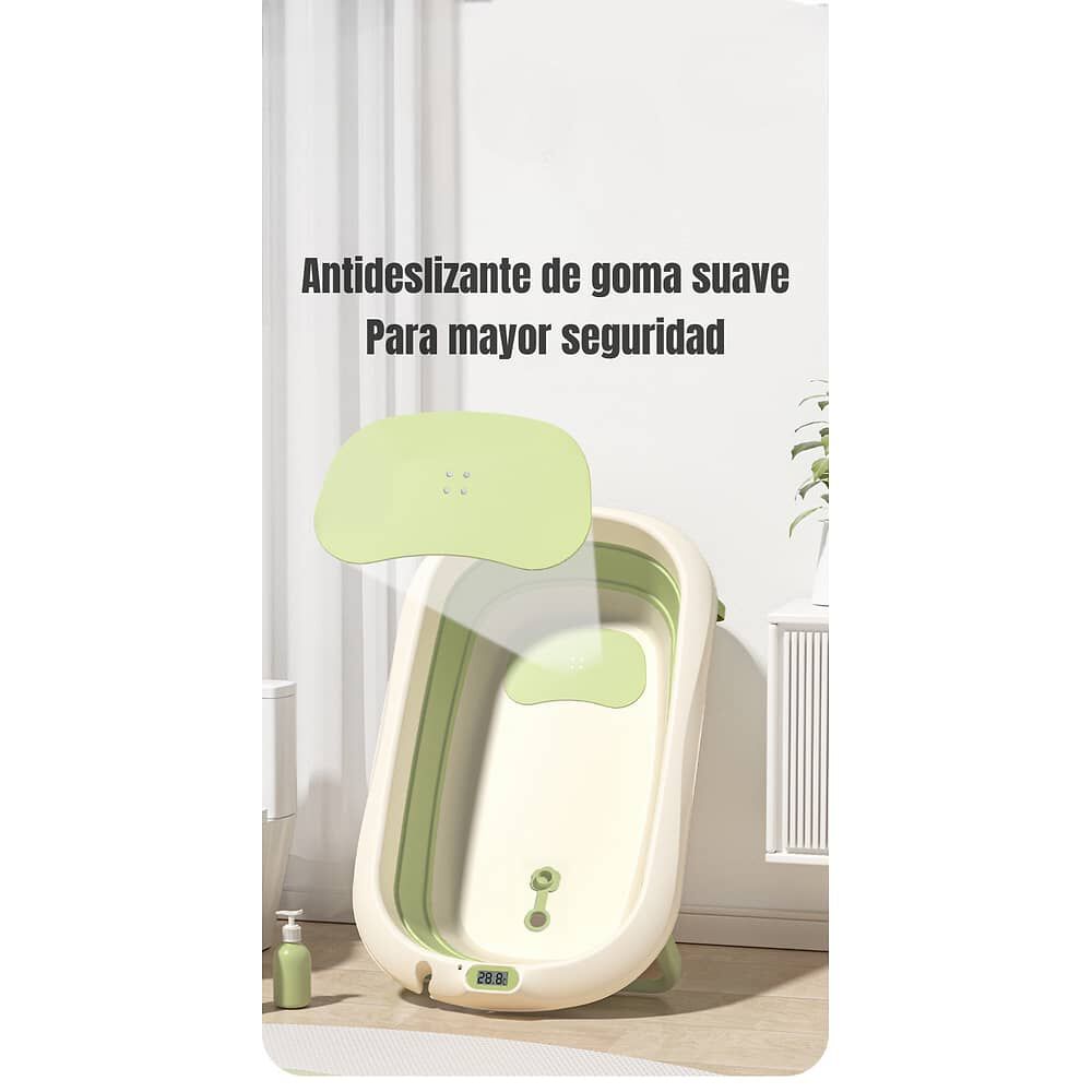 Ba&ntilde;era Con Term&oacute;metro Coj&iacute;n Premium Verde Lubabycas image number 7.0