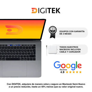Macbook Pro Touchbar 15 Pulgadas 16gb Ram, 256gb Ssd Intel Core I7 Reacondicionado