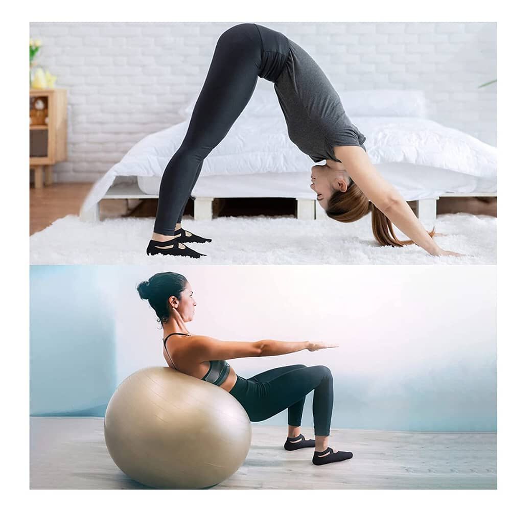 Pack 2 Pares De Calcetines Para Yoga Antideslizantes Fitness Deporte image number 4.0