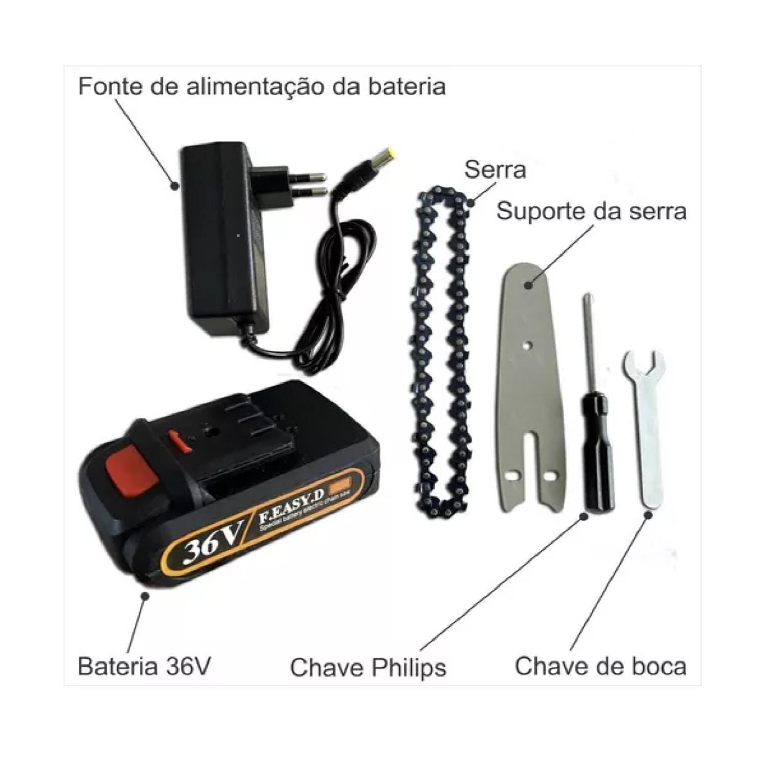 Mini Motosierra Electrica Recargable Corte Y Poda image number 2.0