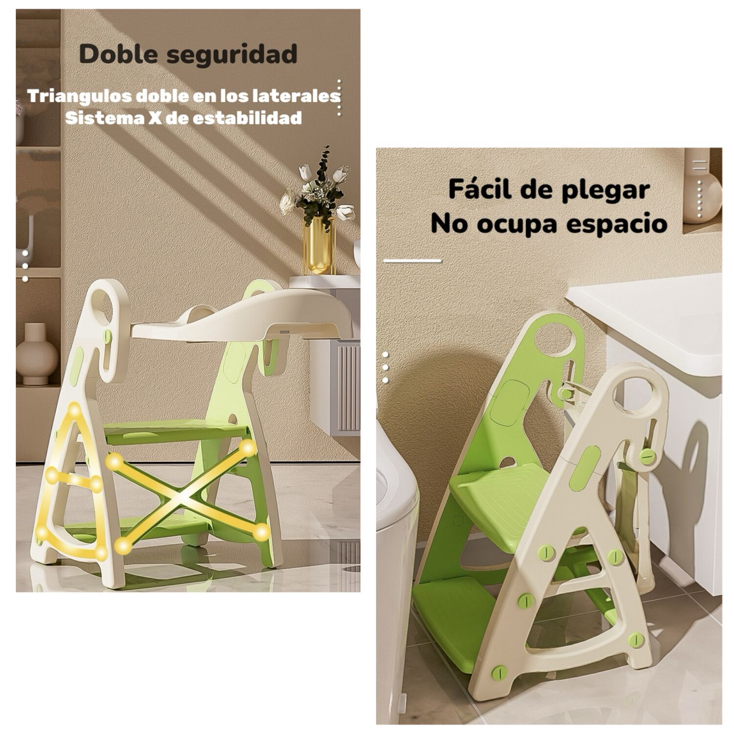 Asiento Adaptador Escalera Inodoro Ni&ntilde;os Rosado Lubabycas image number 2.0