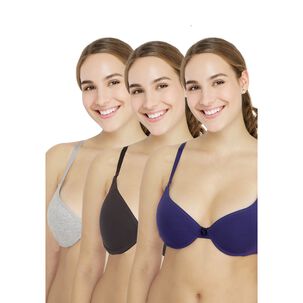 Pack 3x Sosten Soft Algod&oacute;n P350.010-azu Kayser