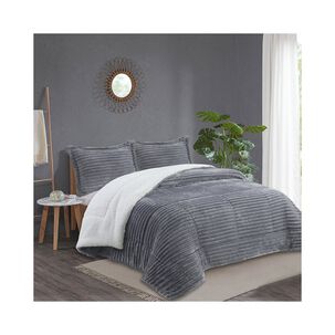 Plumon Andes Stripe Gris 1.5 Pl