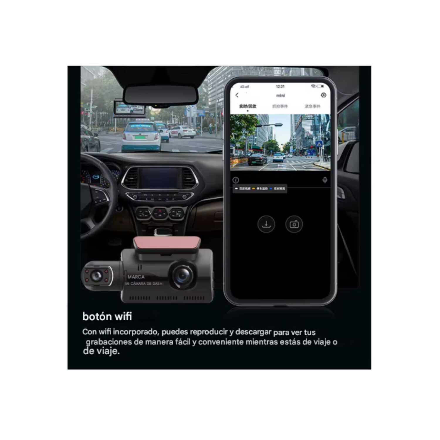 C&aacute;mara Para Auto Car Dvr Hd Visi&oacute;n Grabadora De Coches Hd image number 7.0