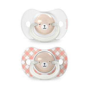 Chupete Noche Y D&iacute;a Fisiol&oacute;gico Silicona 0/6m 2u Wild Rosa