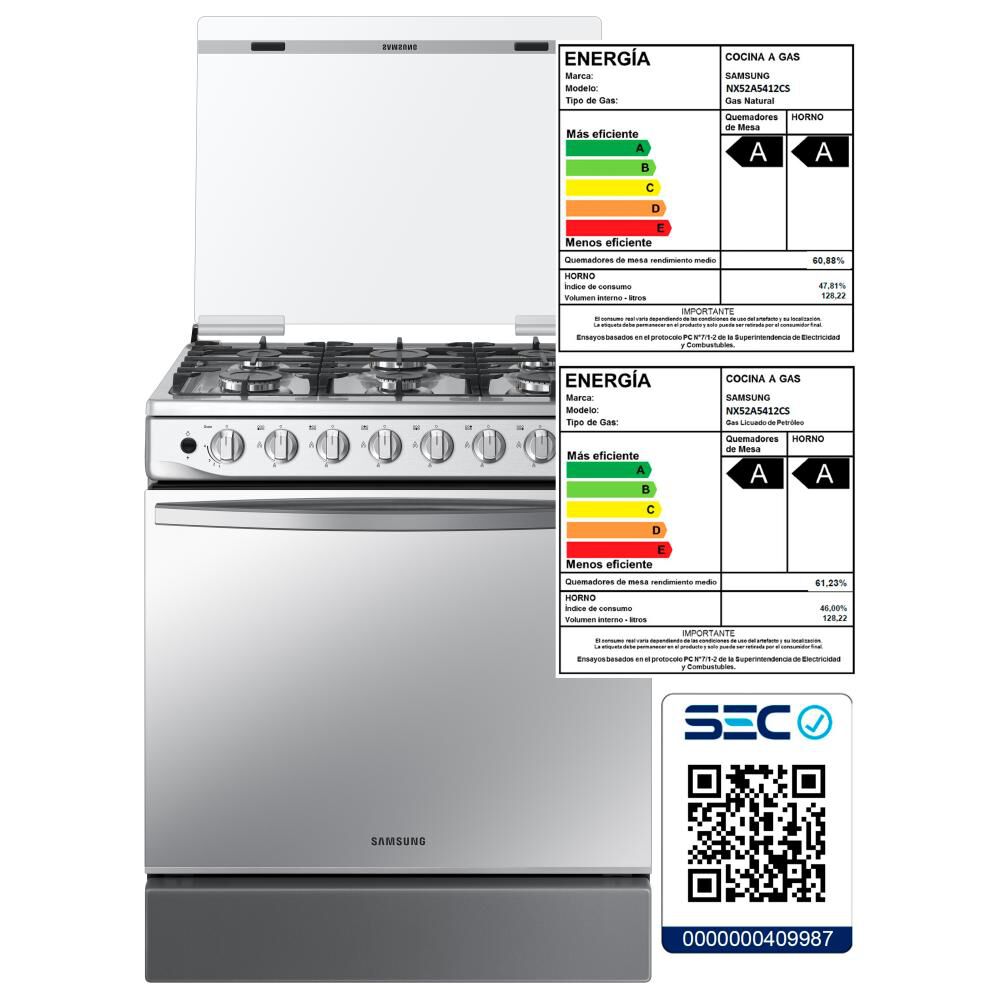Cocina A Gas Samsung NX52A5412CS/ZS / 6 Quemadores image number 15.0