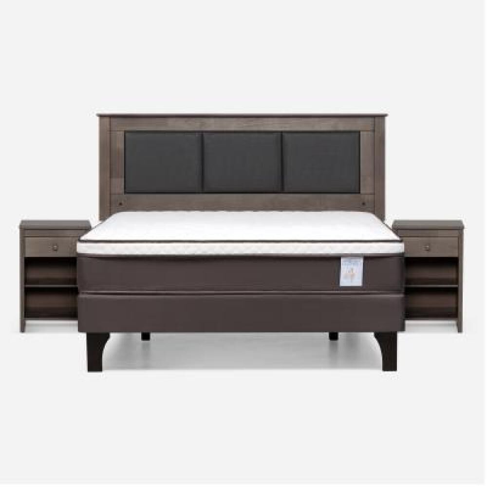 Cama Europea Rosen New Style 4 Plus / 2 Plazas / Base Normal  + Set Maderas Rachel Gris image number 6.0