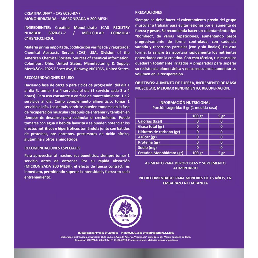 Creatina D N A - Absolutamente Pura - Balde - 15 Kg 33lb image number 1.0