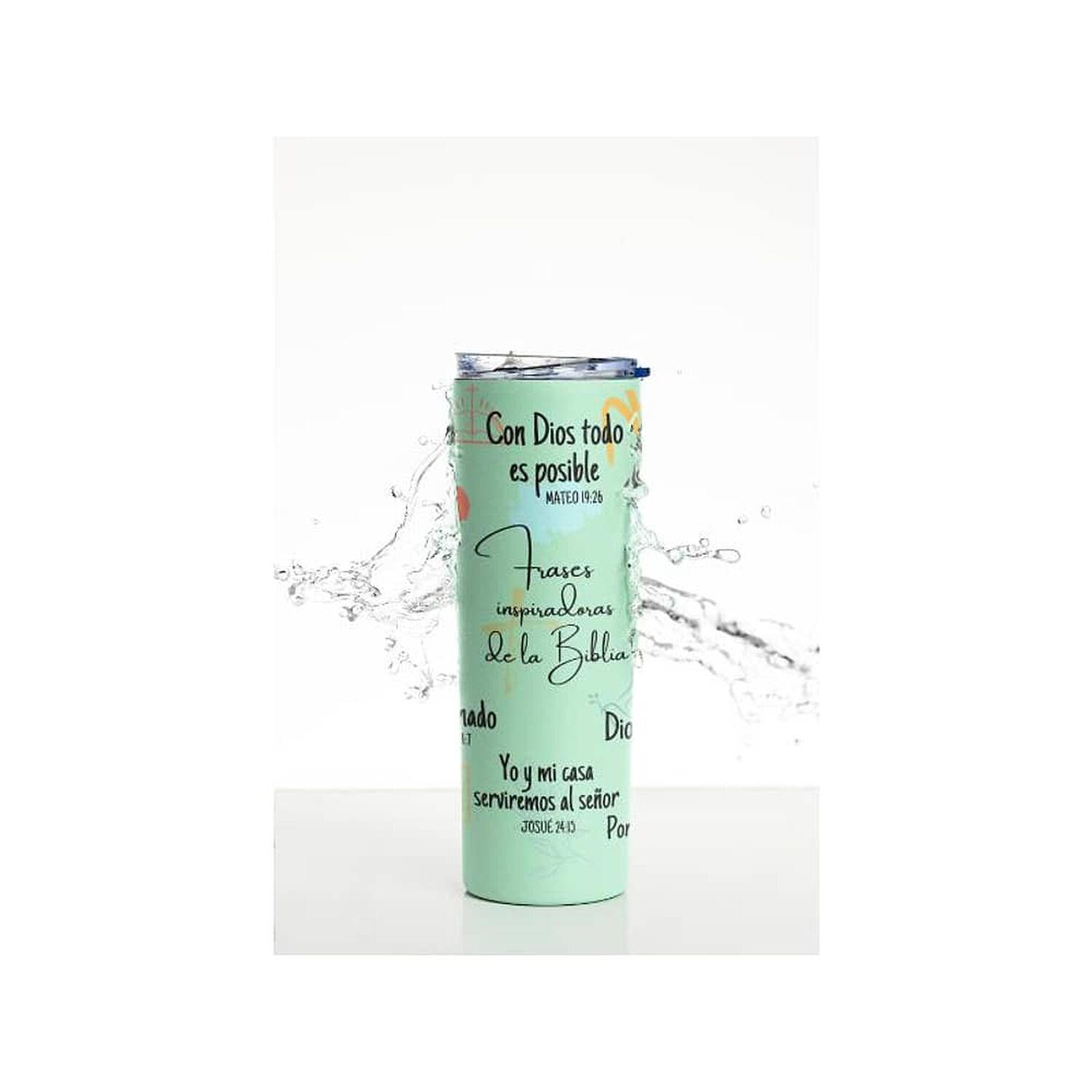Termo Botella T&eacute;rmica Cristiano Con Vers&iacute;culos B&iacute;blicos Evang&eacute;lico Jes&uacute;s image number 3.0
