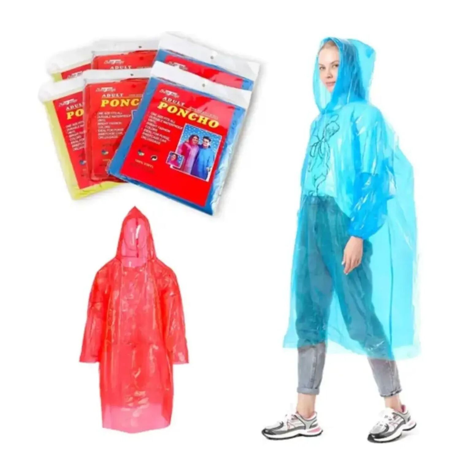 Set De 12 Ponchos Impermeable Capas De Agua Capas De Lluvia Colores Surtidos image number 2.0