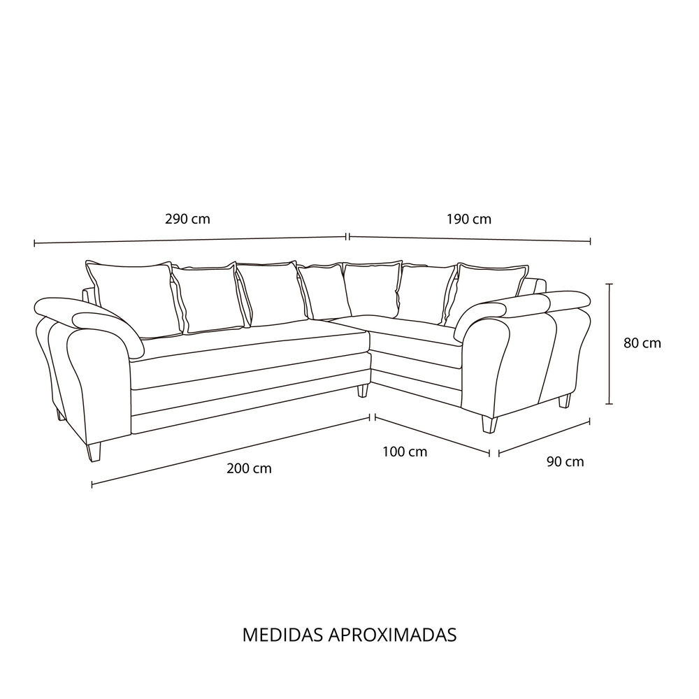 Sof&aacute; Seccional Derecho Living Factory New Capri / 6 Cuerpos image number 5.0