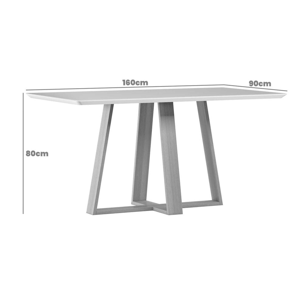 Juego De Comedor Sonatta Madera Maciza 160x90 Cm Vidrio 6 Sillas Beige image number 6.0