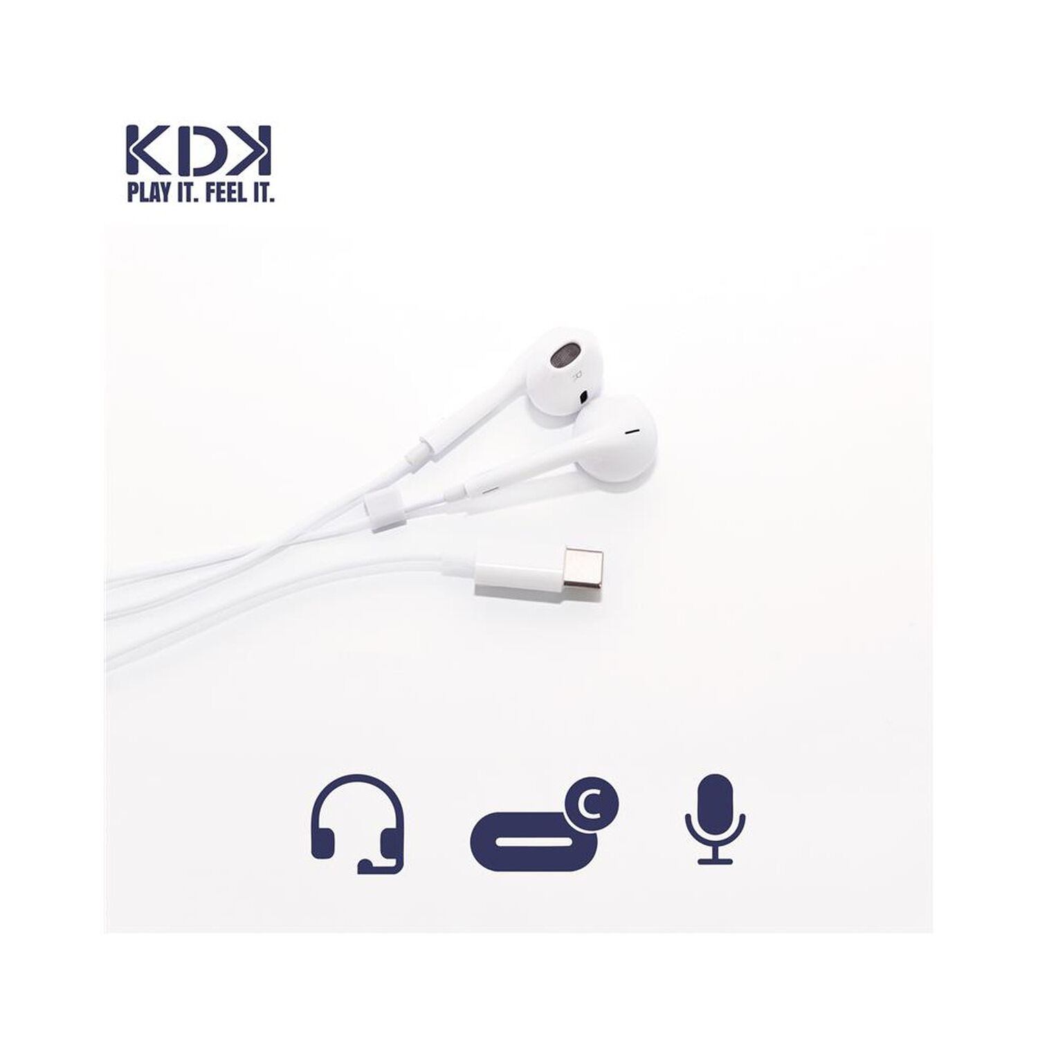 Audifonos Con Cable Kdk Line Tipo C image number 7.0