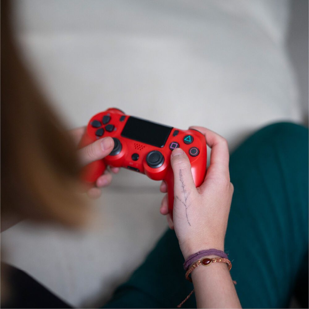 Control Joystick Inal&aacute;mbrico Doble Shock P4 Rojo Levo image number 6.0